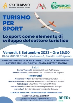 Turismo e sport, Venerdì 8 settembre un convegno a Pavullo promosso da Assoturismo Confesercenti Modena
